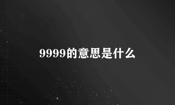 9999的意思是什么