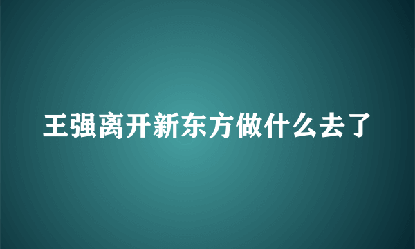 王强离开新东方做什么去了