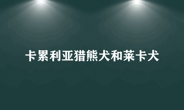 卡累利亚猎熊犬和莱卡犬