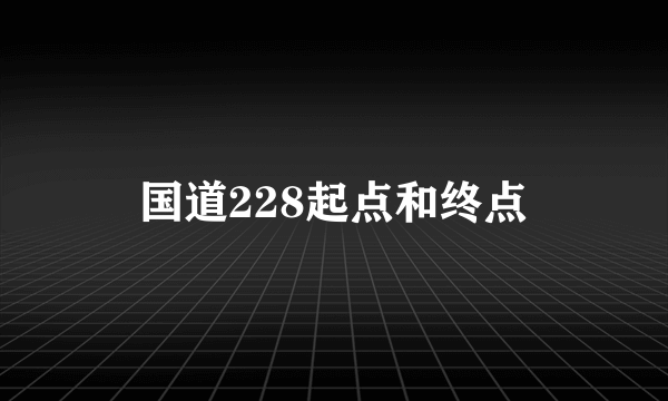 国道228起点和终点