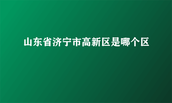 山东省济宁市高新区是哪个区