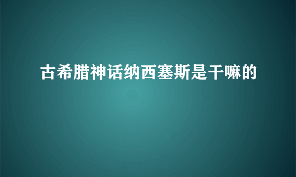 古希腊神话纳西塞斯是干嘛的