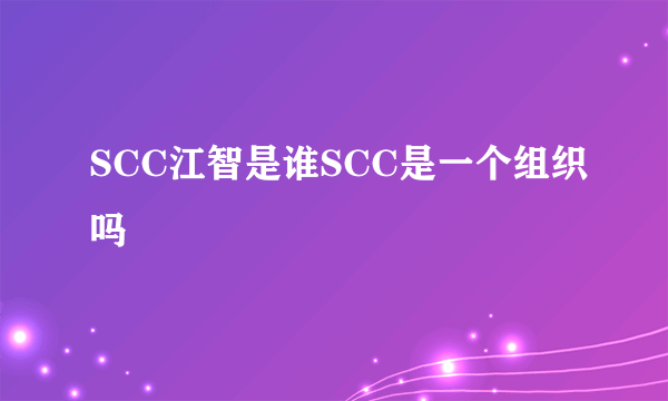 SCC江智是谁SCC是一个组织吗