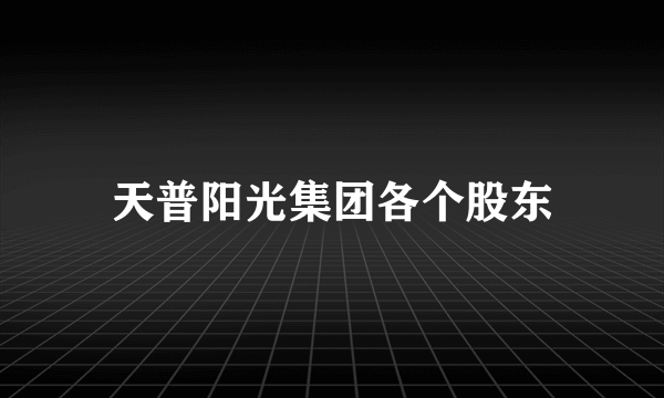 天普阳光集团各个股东