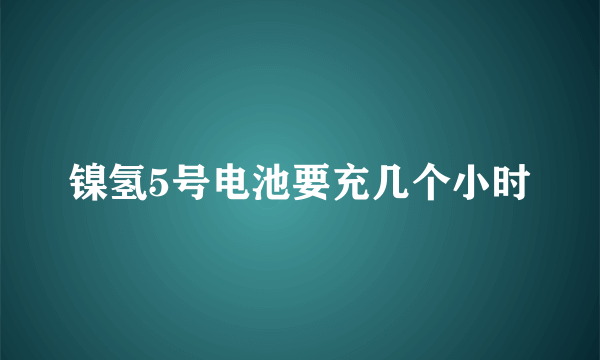 镍氢5号电池要充几个小时