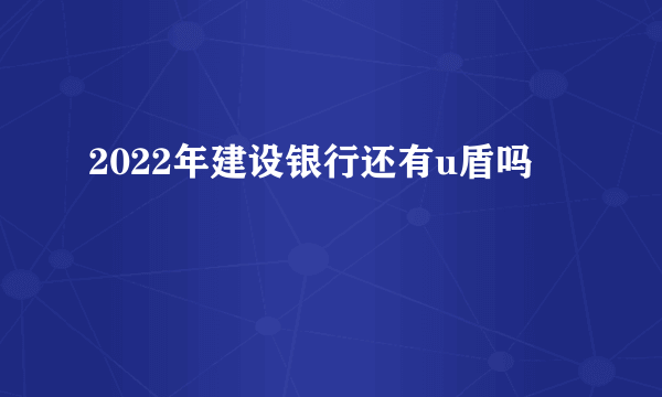 2022年建设银行还有u盾吗