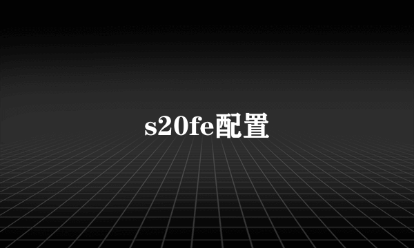 s20fe配置