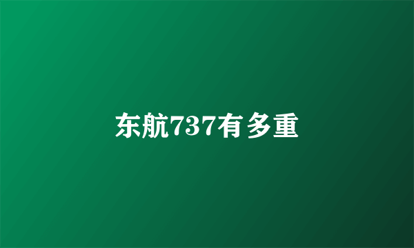 东航737有多重