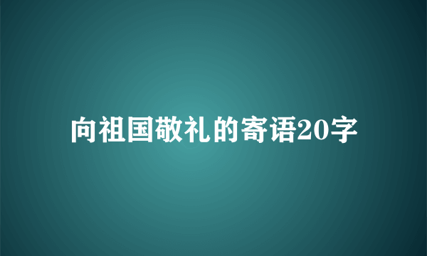 向祖国敬礼的寄语20字