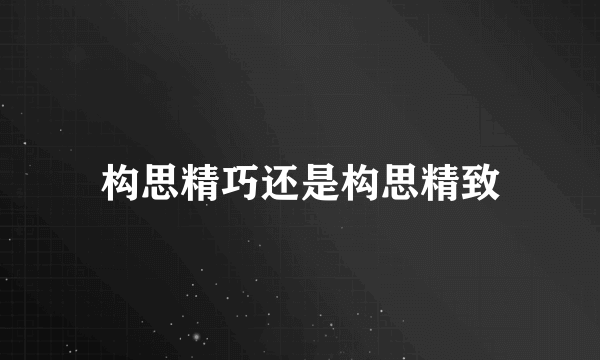 构思精巧还是构思精致