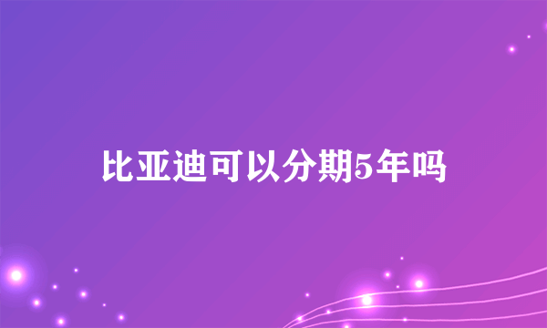 比亚迪可以分期5年吗