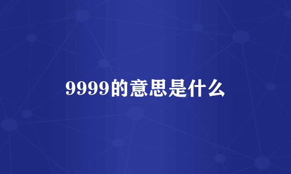 9999的意思是什么