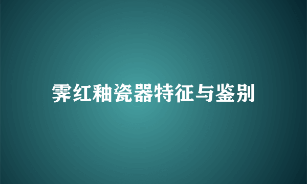 霁红釉瓷器特征与鉴别