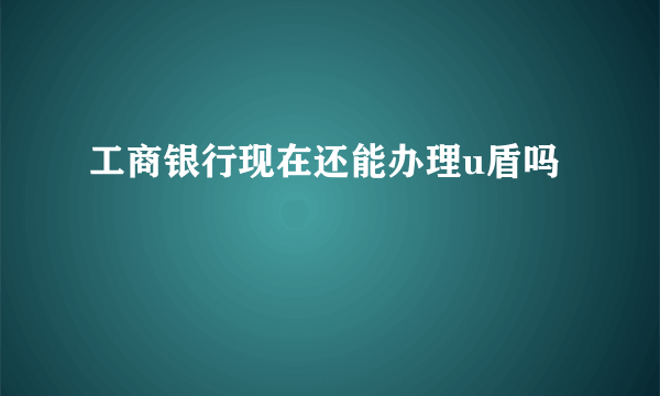 工商银行现在还能办理u盾吗