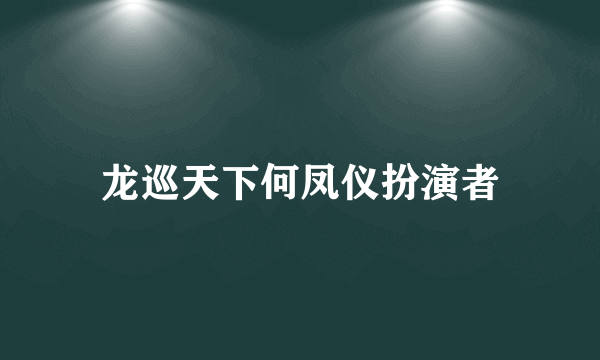 龙巡天下何凤仪扮演者