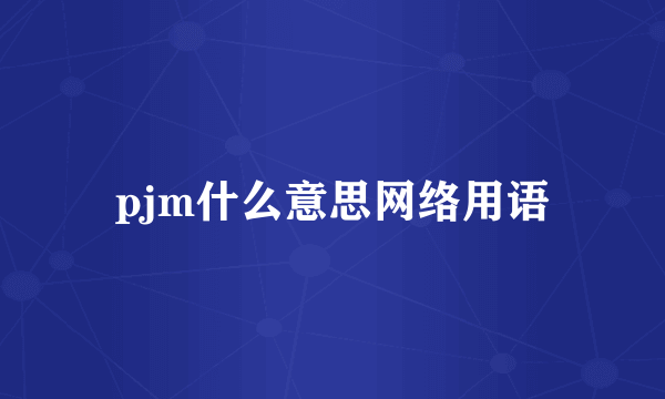 pjm什么意思网络用语