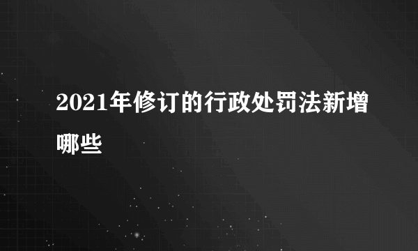 2021年修订的行政处罚法新增哪些