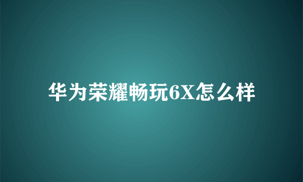 华为荣耀畅玩6X怎么样