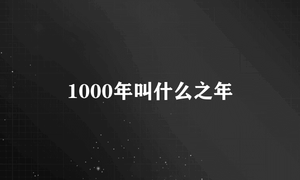 1000年叫什么之年