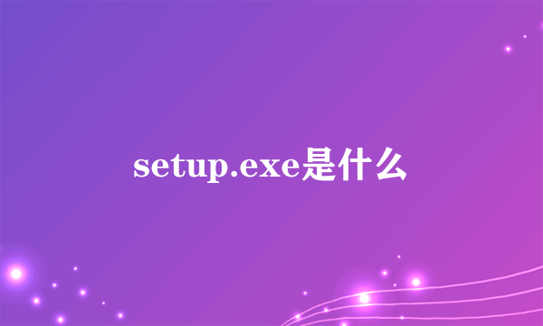 setup.exe是什么