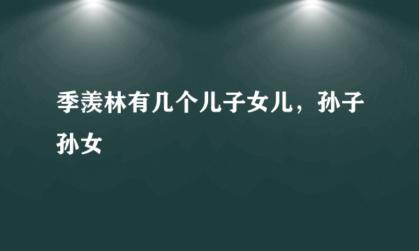 季羡林有几个儿子女儿，孙子孙女