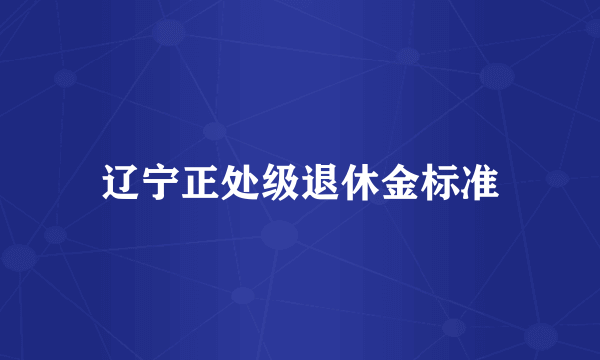 辽宁正处级退休金标准