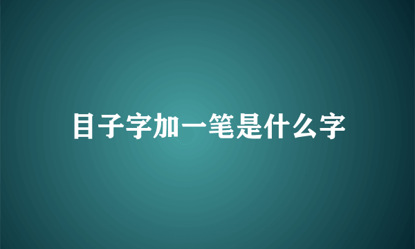 目子字加一笔是什么字