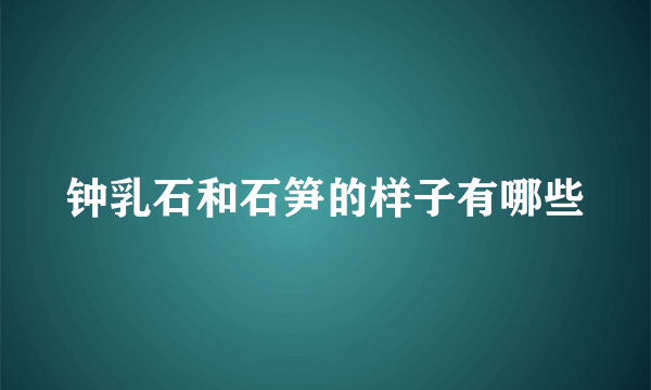 钟乳石和石笋的样子有哪些