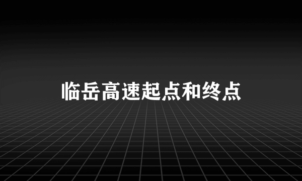 临岳高速起点和终点