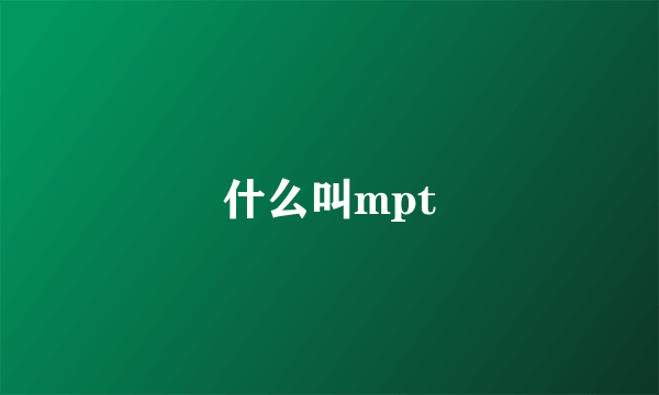 什么叫mpt