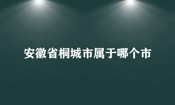 安徽省桐城市属于哪个市