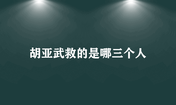 胡亚武救的是哪三个人