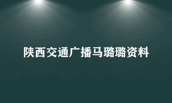 陕西交通广播马璐璐资料