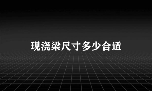 现浇梁尺寸多少合适