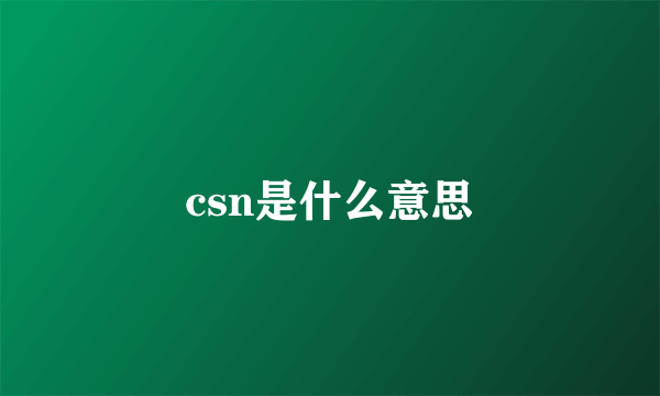 csn是什么意思