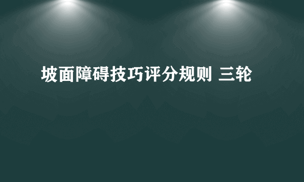 坡面障碍技巧评分规则 三轮