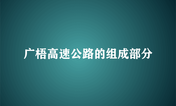 广梧高速公路的组成部分