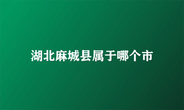 湖北麻城县属于哪个市