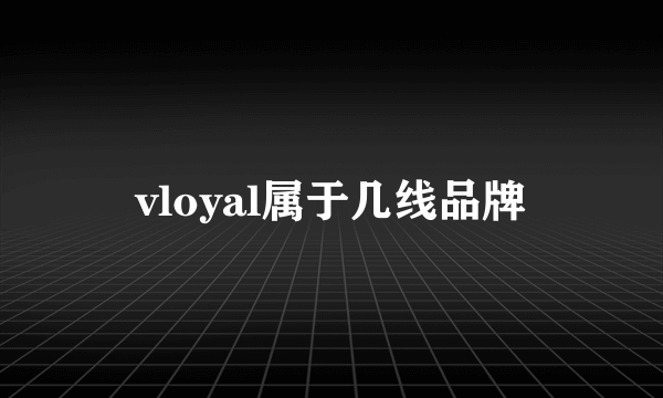 vloyal属于几线品牌