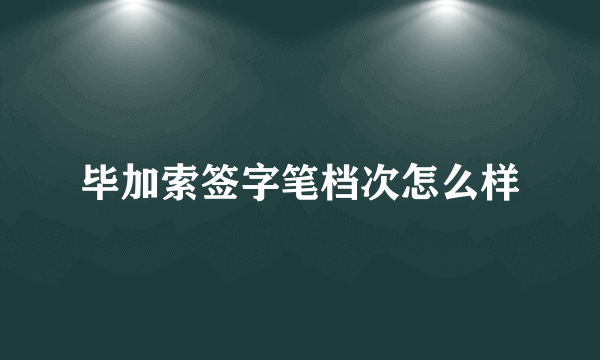 毕加索签字笔档次怎么样