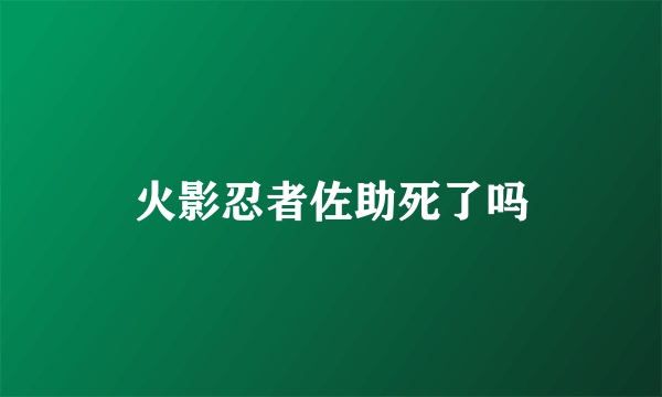 火影忍者佐助死了吗