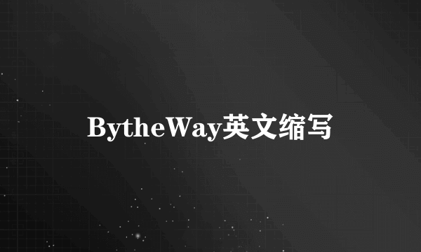 BytheWay英文缩写