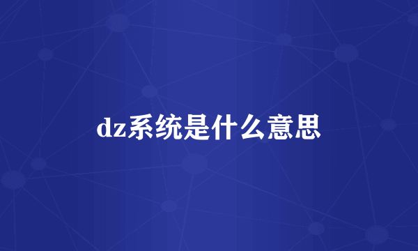 dz系统是什么意思