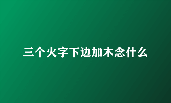 三个火字下边加木念什么