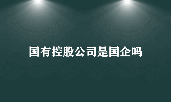 国有控股公司是国企吗