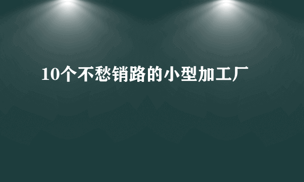 10个不愁销路的小型加工厂