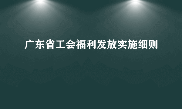 广东省工会福利发放实施细则