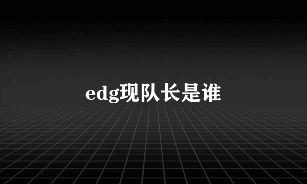 edg现队长是谁