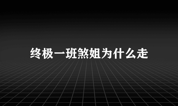 终极一班煞姐为什么走