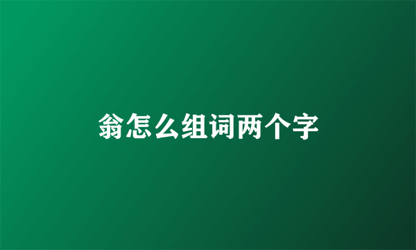 翁怎么组词两个字